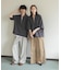 『ユニセックス』ダンボールポンチハーフジップショートスリーブTシャツ