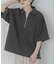 『ユニセックス』ダンボールポンチハーフジップショートスリーブTシャツ