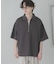 『ユニセックス』ダンボールポンチハーフジップショートスリーブTシャツ