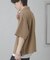 『ユニセックス』ダンボールポンチハーフジップショートスリーブTシャツ