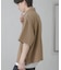 『ユニセックス』ダンボールポンチハーフジップショートスリーブTシャツ