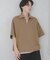 『ユニセックス』ダンボールポンチハーフジップショートスリーブTシャツ