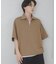 『ユニセックス』ダンボールポンチハーフジップショートスリーブTシャツ