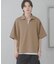 『ユニセックス』ダンボールポンチハーフジップショートスリーブTシャツ