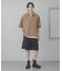 『ユニセックス』ダンボールポンチハーフジップショートスリーブTシャツ