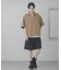 『ユニセックス』ダンボールポンチハーフジップショートスリーブTシャツ