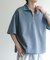 『ユニセックス』ダンボールポンチハーフジップショートスリーブTシャツ