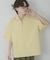 『ユニセックス』ダンボールポンチハーフジップショートスリーブTシャツ