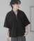 『ユニセックス』ダンボールポンチハーフジップショートスリーブTシャツ