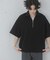 『ユニセックス』ダンボールポンチハーフジップショートスリーブTシャツ