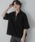 『ユニセックス』ダンボールポンチハーフジップショートスリーブTシャツ