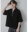 『ユニセックス』ダンボールポンチハーフジップショートスリーブTシャツ
