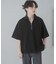 『ユニセックス』ダンボールポンチハーフジップショートスリーブTシャツ