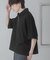 『ユニセックス』ダンボールポンチハーフジップショートスリーブTシャツ