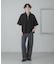『ユニセックス』ダンボールポンチハーフジップショートスリーブTシャツ