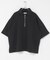 『ユニセックス』ダンボールポンチハーフジップショートスリーブTシャツ