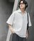 『ユニセックス』ダンボールポンチハーフジップショートスリーブTシャツ