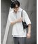 『ユニセックス』ダンボールポンチハーフジップショートスリーブTシャツ
