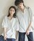 『ユニセックス』ダンボールポンチハーフジップショートスリーブTシャツ