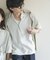 『ユニセックス』ダンボールポンチハーフジップショートスリーブTシャツ