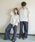 『ユニセックス』ダンボールポンチハーフジップショートスリーブTシャツ