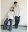 『ユニセックス』ダンボールポンチハーフジップショートスリーブTシャツ