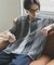『ユニセックス』アソートレースオープンカラーショートスリーブシャツ
