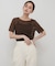 シャーリングシアートップ(5分袖)