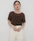 シャーリングシアートップ(5分袖)