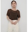 シャーリングシアートップ(5分袖)