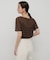 シャーリングシアートップ(5分袖)