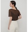 シャーリングシアートップ(5分袖)