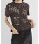 シャーリングデザインプリントTEE