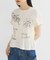 シャーリングデザインプリントTEE