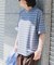 FORK&SPOON　PEカノコボーダーショートスリーブTシャツ
