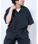 『UR TECH／撥水／UVカット』ナイロンタッサーオープンカラーシャツ