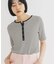 ワッフルボーダーヘンリネックTEE