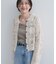 衿付きクロシェカーディガン