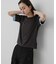 『洗濯可』バイカラーロールスリーブニットTシャツ