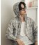 チェックシアーフーディーシャツ