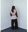 ニットスリーブストライプシャツ