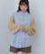ニットスリーブストライプシャツ