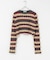 OPEN SESAME CLUB　MULTI BORDER CROPPED TOP