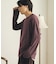 ブラッシュドボーダーロングTシャツ
