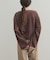 ベロアボーダーショート丈プルオーバー