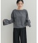 ベロアボーダーショート丈プルオーバー