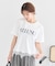 裾レースロゴプリントTシャツ