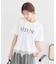 裾レースロゴプリントTシャツ