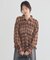 シャーリングチェックシャツ