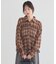 シャーリングチェックシャツ